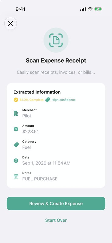 Extracted expense: merchant Pilot, amount, Fuel category, and date